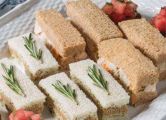 Mandarin Orange & Cashew Chicken Salad Tea Sandwiches