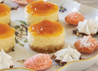 Mango-Peach Mini Cheesecakes