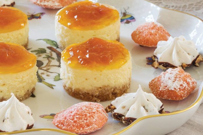 Mango-Peach Mini Cheesecakes