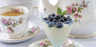 blueberry-basil parfait