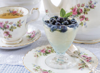 blueberry-basil parfait