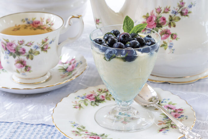 blueberry-basil parfait