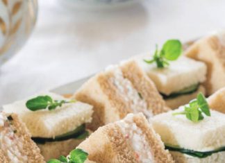 Basil-Shrimp Salad Tea Sandwiches