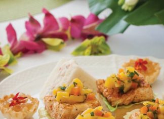 Pineapple, Ham & Brie Phyllo Cups