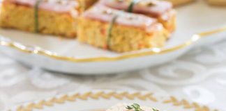 Ham & Cornbread Canapés with Leek-Chive Butter