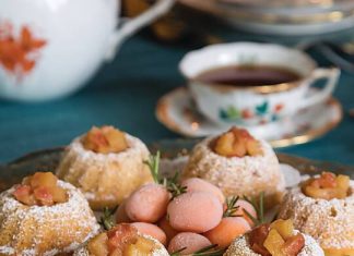 Ginger Cakes with Rosy Apple Compote