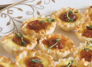 Apricot-Bacon-Brie-Phyllo-Tartlets