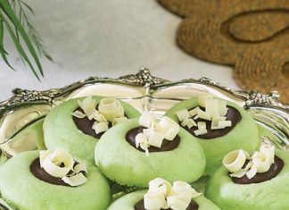 Chocolate Ganache-Filled Mint Thumbprint Cookies