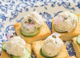 Tuna on Challah Toasts