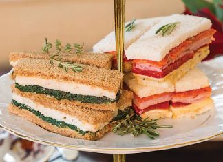 Ham, Pepperoni, and Cheddar Tea Sandwiches