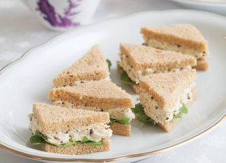 Mustard Chicken Salad Tea Sandwiches