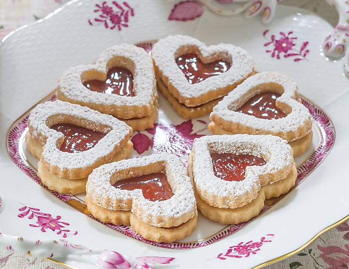 Rose Hip Linzer Cookies