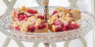 Raspberry-Rhubarb Tray Bake
