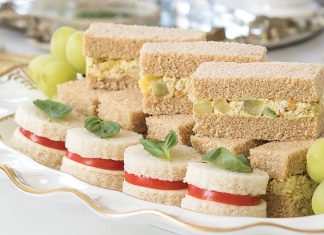 Fruity & Nutty Curried Chicken Salad Tea Sandwiches
