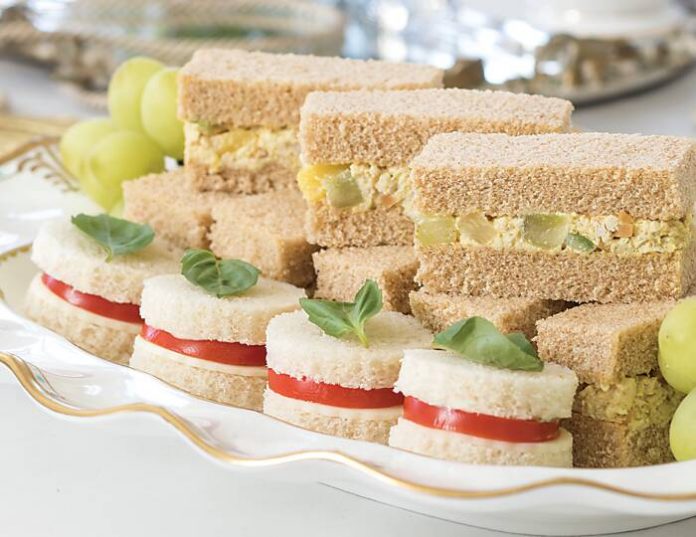Fruity & Nutty Curried Chicken Salad Tea Sandwiches