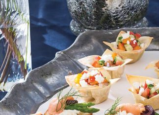 Asparagus & Smoked Salmon Bagel Chip Crostini