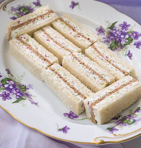 Radish & Goat Cheese Triple-Stack Tea Sandwiches