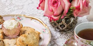 Chocolate, Strawberry, and Rose Scones