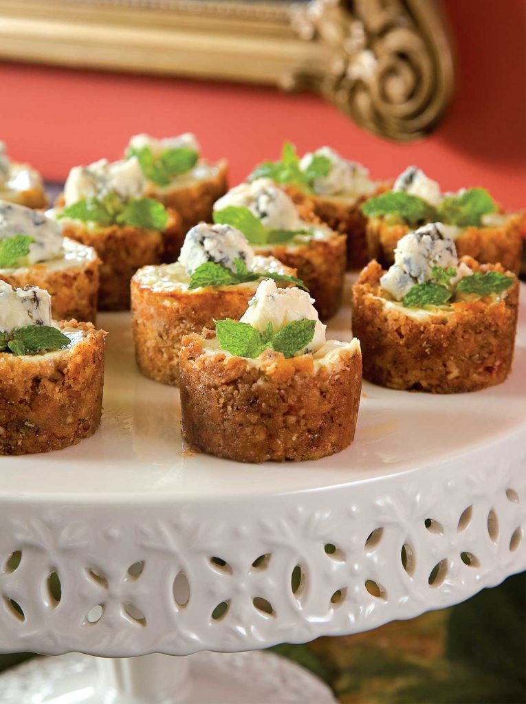 Mini Stilton Cheesecakes with Pecan Crusts