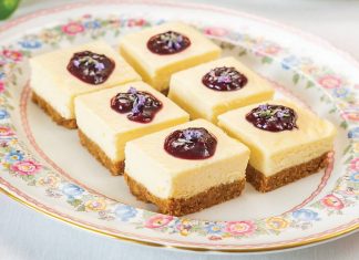 Berry-Lavender Cheesecake Squares