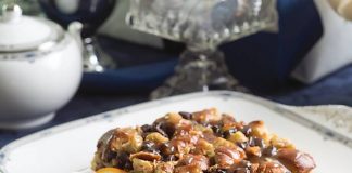 Chocolate Chip & Raisin Challah Bread Pudding