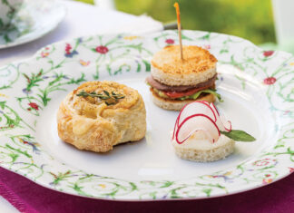 Champagne & Tarragon Radish Flower Canapés