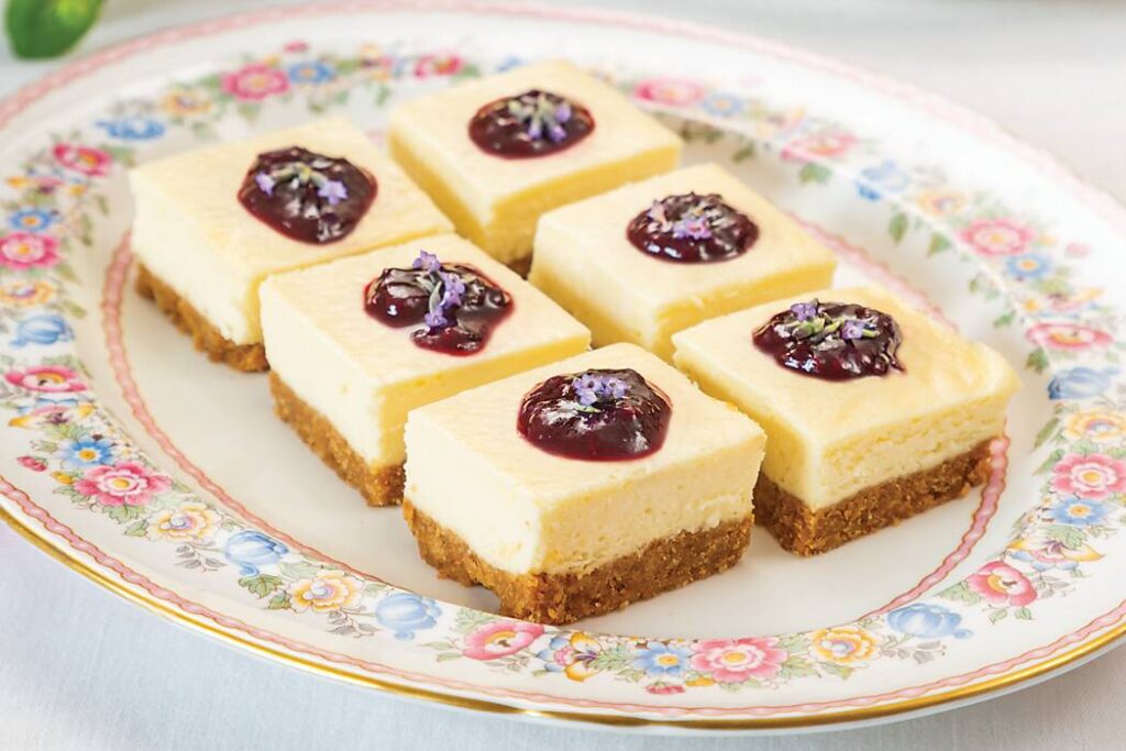 Berry-Lavender Cheesecake Squares