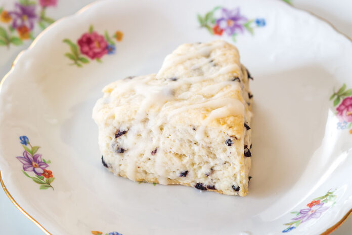 Blueberry Scones with Lemon Glaze