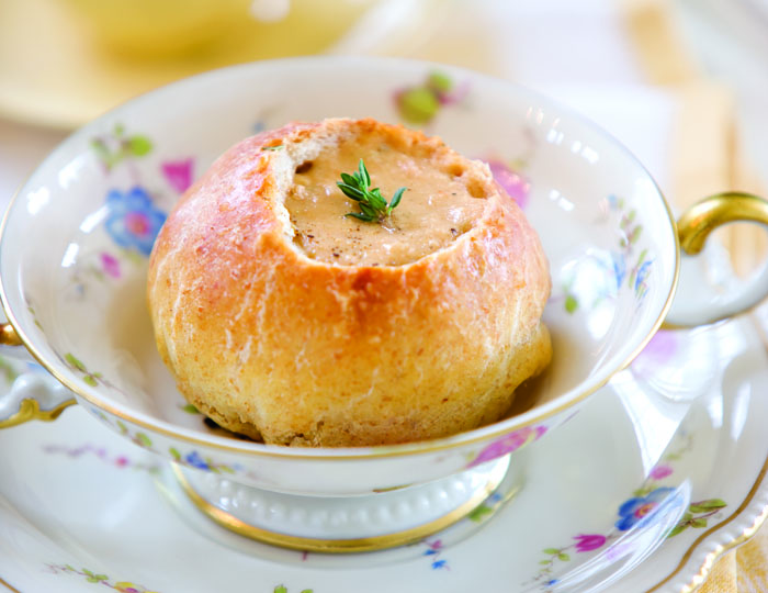 Shrimp Bisque in Individual Thyme Boules