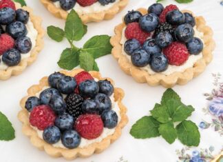 Fruit Tartlets with Lemon-Tarragon Syrup
