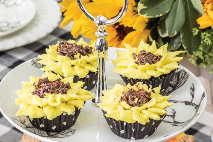 Chocolate-Sunflower Cupcakes