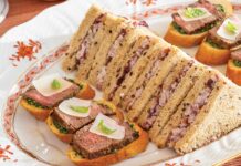 Cranberry-Walnut Ham Salad Tea Sandwiches