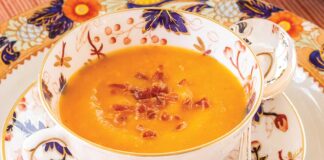 Roasted Butternut Squash Soup with Crispy Prosciutto