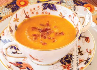 Roasted Butternut Squash Soup with Crispy Prosciutto