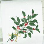 Holiday Berries Embroidered Tea Towel