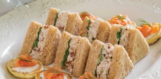 Date & Roasted Chicken Salad Tea Sandwiches