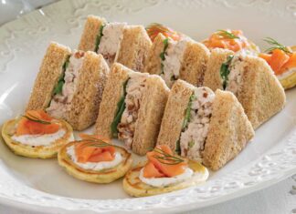 Date & Roasted Chicken Salad Tea Sandwiches