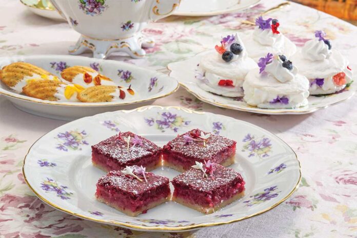 Meyer Lemon–Hibiscus Squares