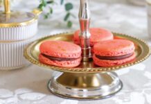 Strawberry–Dark Chocolate Macarons
