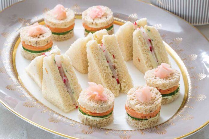 Smoked Salmon, Cucumber & Pickled Ginger Tea Sandwiches
