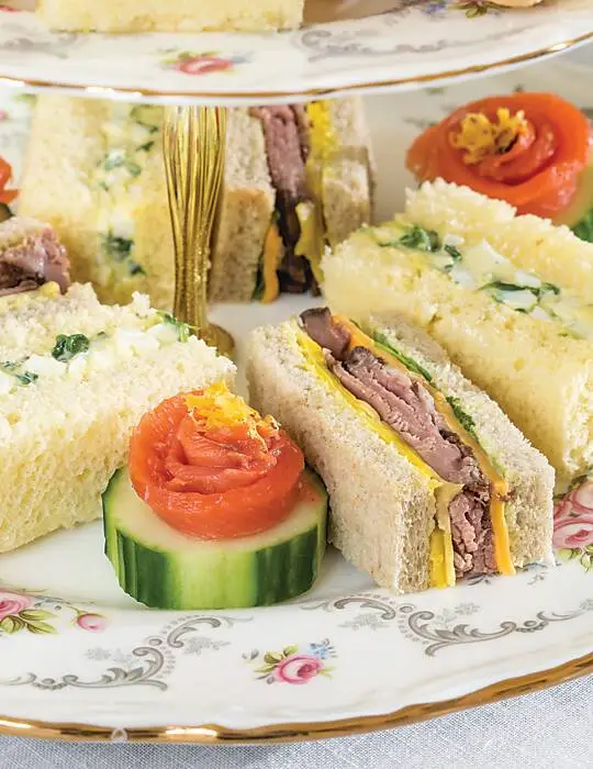 Garden Vegetable, Roast Beef & Cheddar Tea Sandwiches