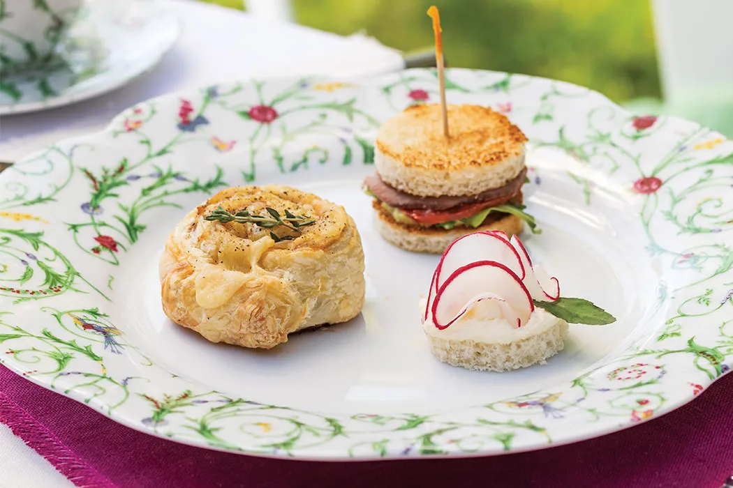 Champagne & Tarragon Radish Flower Canapés