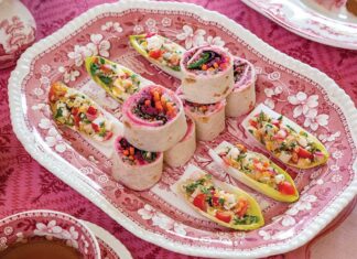 Beet Hummus Roll Ups