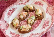Shrimp, Pink Grapefruit & Avocado Canapés