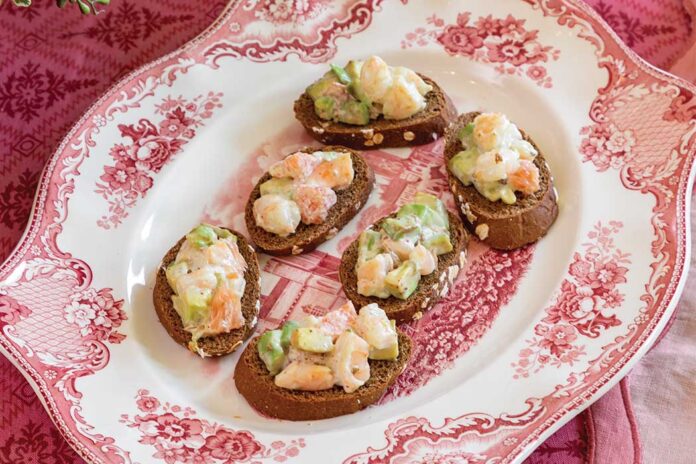 Shrimp, Pink Grapefruit & Avocado Canapés