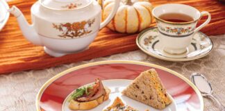 Herbed Goat Cheese, Carrot & Sweet Potato Tea Sandwiches