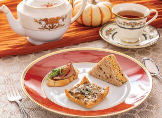 Herbed Goat Cheese, Carrot & Sweet Potato Tea Sandwiches