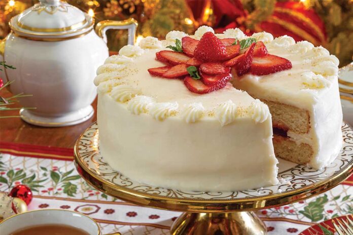 Strawberry-filled Champagne Cake