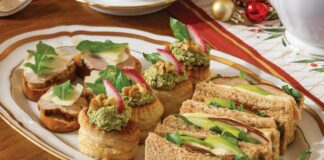 Pork Tenderloin Crostini with Apricot Preserves & Manchego Cheese