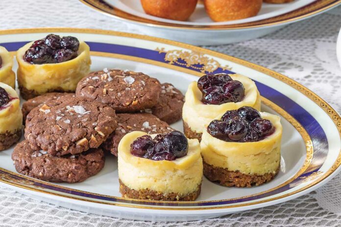 Mini Ricotta Cheesecakes with Blueberry Topping